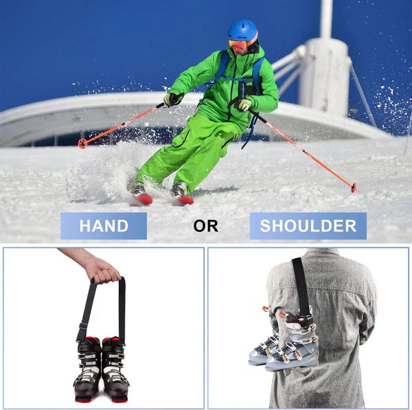 2 Piece Ski or Snowboard boot Carrier Straps, Shoulder Sling For Ice Skates & Rollerblades, Made In USA.