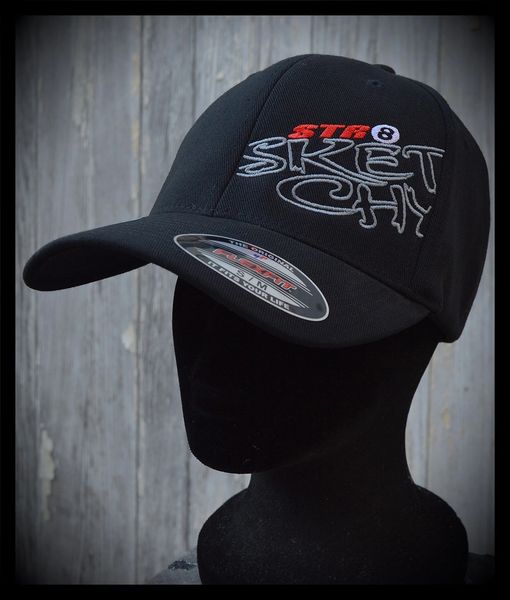 STR8 Sketchy Panel Logo Flexfit Hat | Drag Life