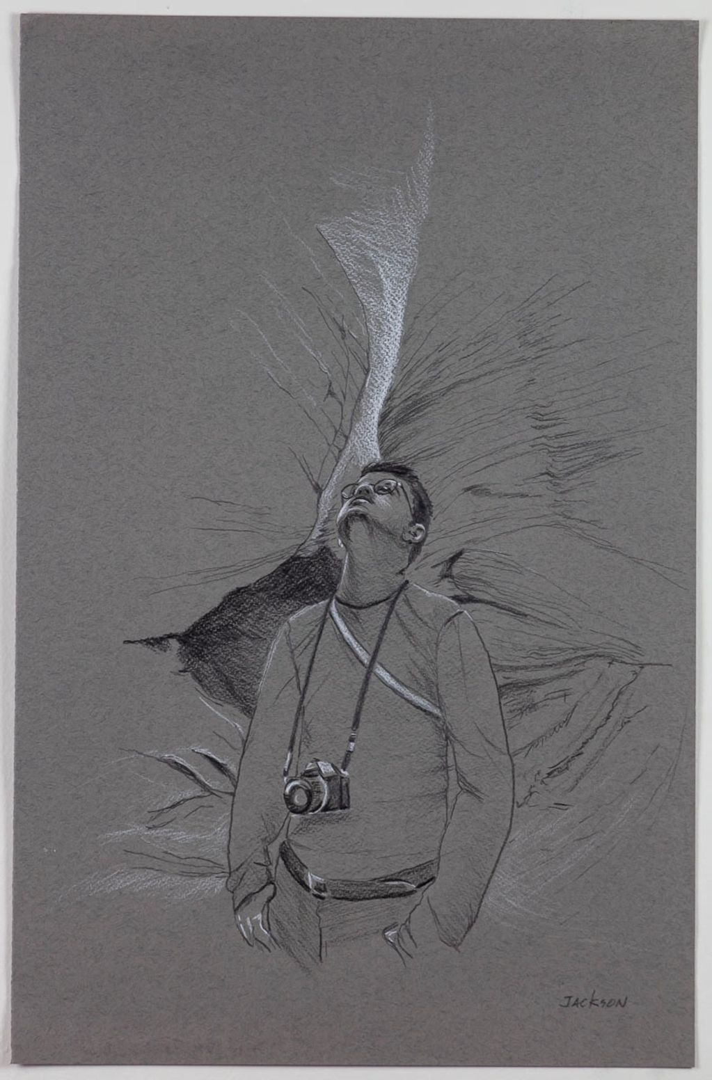 cave, cavern, camera, young man, mystery