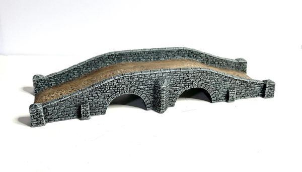 READY PAINTED 10mm Twin Arched Stone Bridge