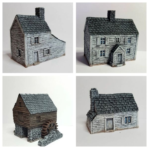 (10mm) 4 - Piece ACW / AWI Buildings Set (LIMITED STOCK AVAILABLE)