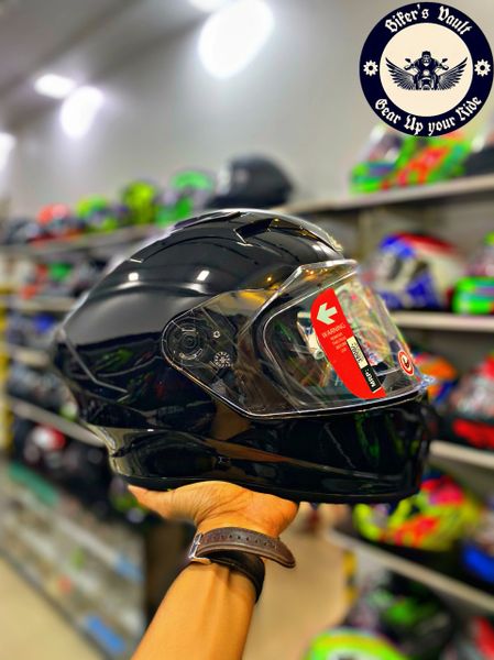 Smk full hot sale black helmet