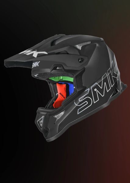 Smk matte black store helmet