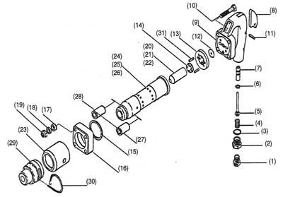 4 Bolt Chipping Hammer Schematic