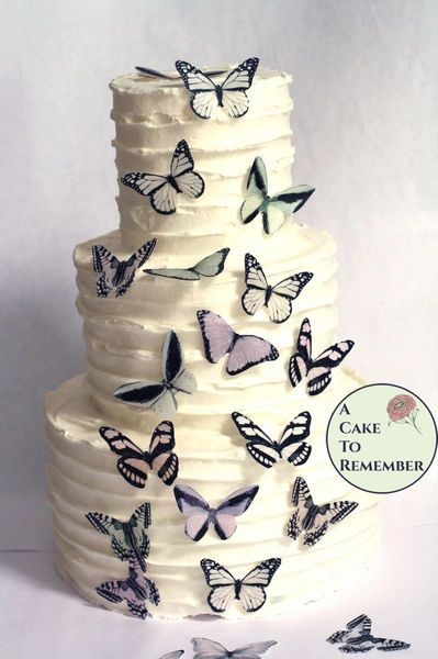 Wedding Cake Decoration Cupcake Toppers Edible Rice Paper Butterfly Wafer