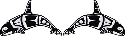 Orca Pair Lasercut Applique