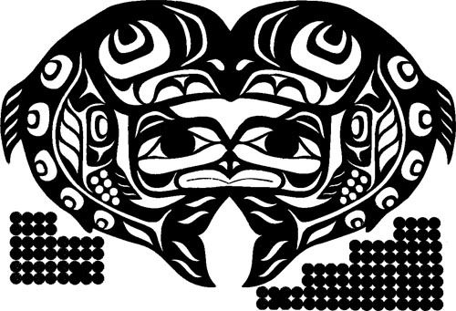 Raven Salmon, Black Batik Lasercut Applique