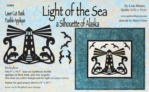 Light of the Sea Lighthouse Lasercut Applique with Dolphins and Seagulls