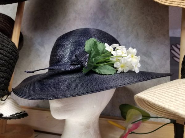 Navy Hat with Flower 418208