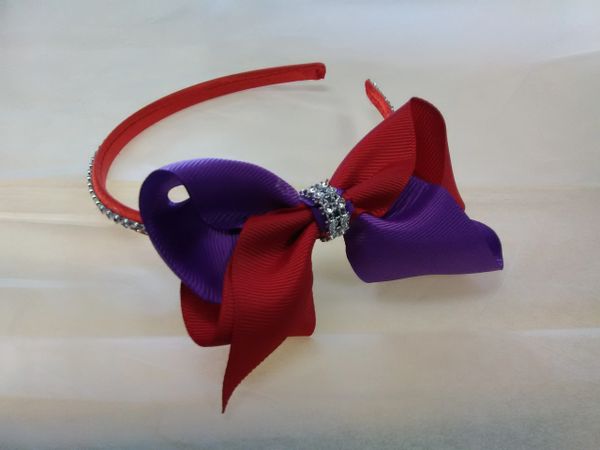 Red and Purple Bow Headband RPB