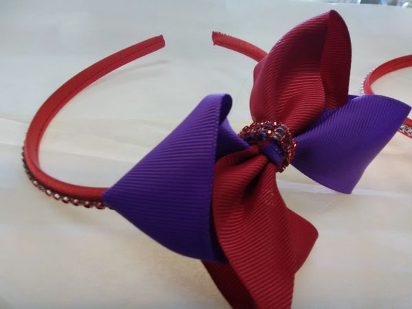 Red and Purple Bow Headband RPR