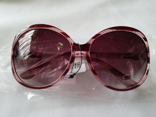 Burgundy Stripe Sunglasses