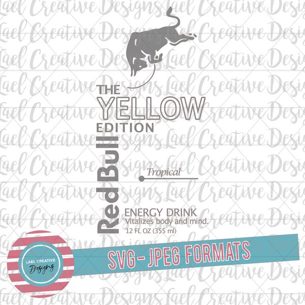 Red Bull YELLOW Edition Can SVG