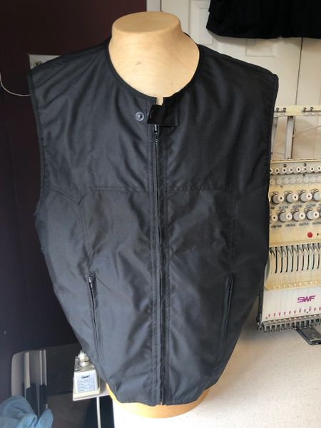 Black police style cloth summer vest