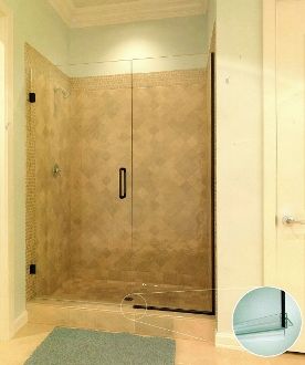 FRAMELESS SHOWER  DOOR  WITH INLINE PANEL MAKE SELECTIONS 