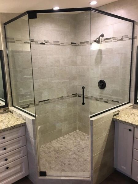 FRAMELESS NEO ANGLE CORNER SHOWER ENCLOSURE PHOENIX AZ Pinnacle