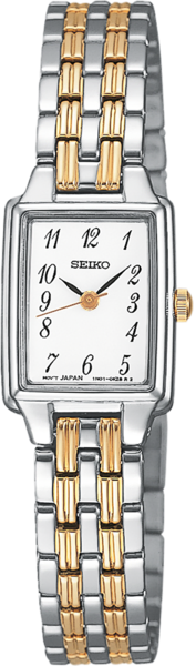 Ladies' Two-Tone Seiko Rectangular Numeral Dial Watch
