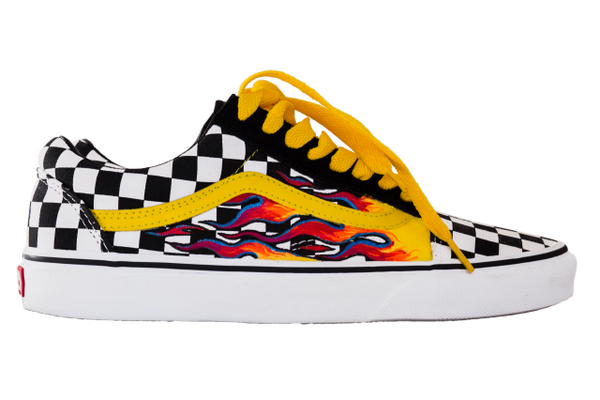 Checkered vans with flames online