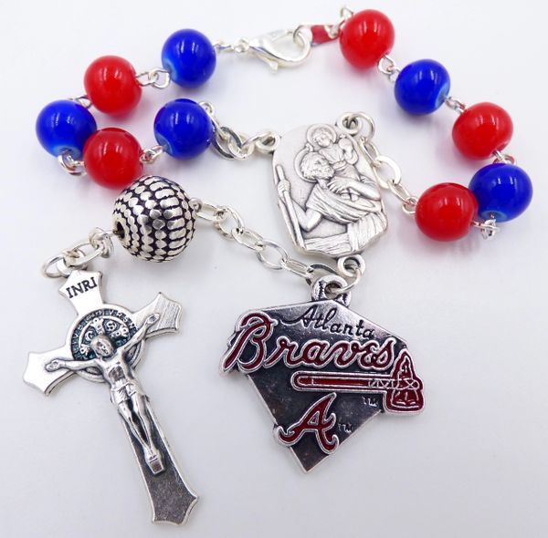 AUTO ROSARY ATLANTA BRAVES Classic and Sports Team Catholic Rosary