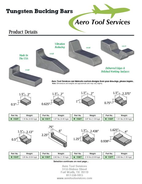 ATS Tungsten Bucking Bars