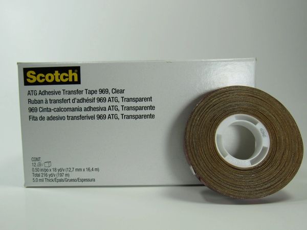 3M 969 .50" (1/2") x 18YD **carton of 12 rolls**