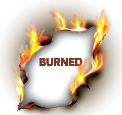 Burned logo