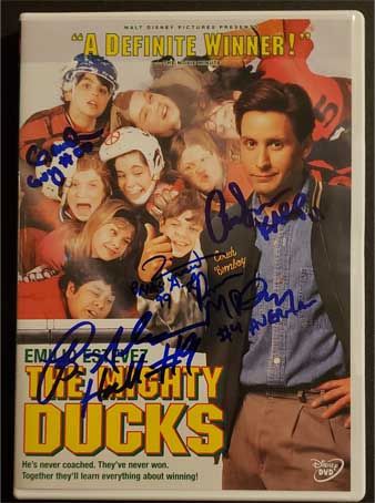 The Mighty Ducks signed DVD: 5 actors, Matt Doherty, Brandon Adams, Aaron Schwartz, Vincent LaRusso, Garette Henson
