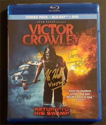 Kane Hodder and Tony Todd signed Victor Crowley DVD, "Victor"