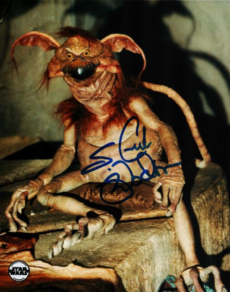 Mark Dodson autograph 8x10, Salacious Crumb, Return of the Jedi, in blue
