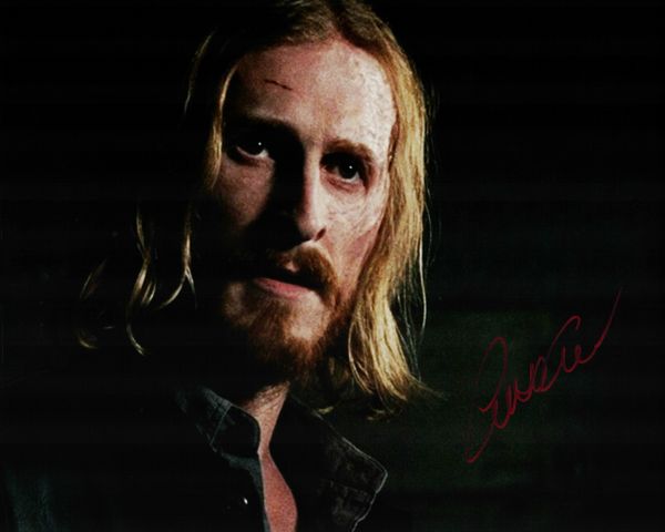 Austin Amelio autograph 8x10, The Walking Dead, Dwight, in red paint