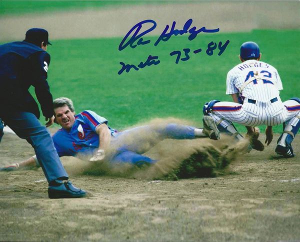 Ron Hodges Autographed 8x10, New York Mets with inscription