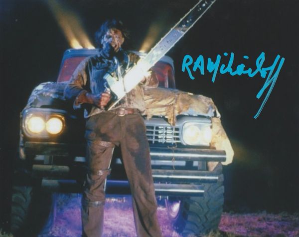 R.A. Mihailoff autograph 8x10, Leatherface with chainsaw