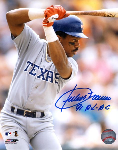 Julio Franco autograph 8x10, Texas Rangers 91 AL BA