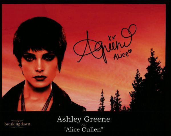 Ashley Greene autograph 8x10, Twilight, Alice Cullen