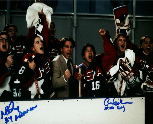 Matt Doherty/Garette Henson autograph 8x10, Mighty Ducks 2, Guy #00, Averman #4