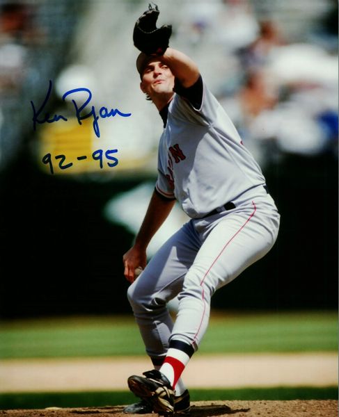 Ken Ryan, autographed 8x10, Boston Red Sox, 92-95 inscription
