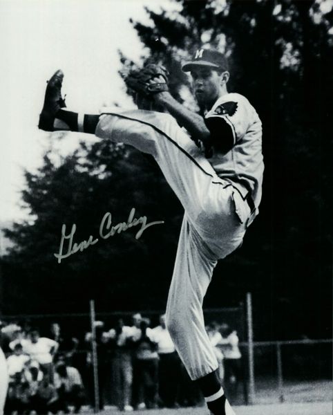 Gene Conley, autographed 8x10, Milwaukee Braves