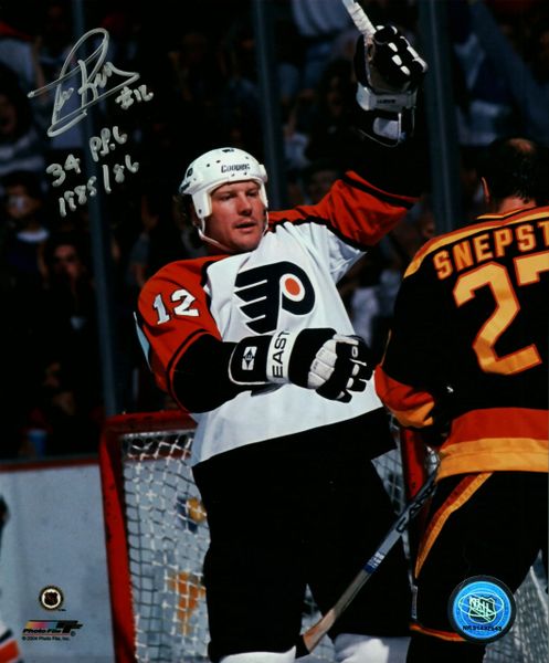 Tim Kerr autograph 8x10, Philadelphia Flyers