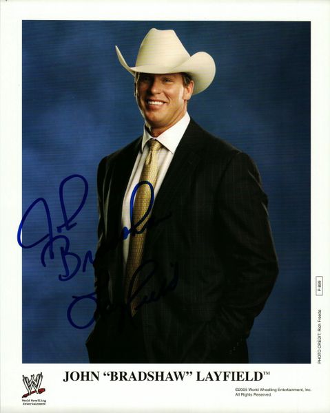 John "Bradshaw" Layfield autograph 8x10, JBL, WWE