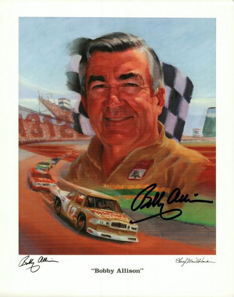 Bobby Allison autograph 8x10, Nascar, lithograph print