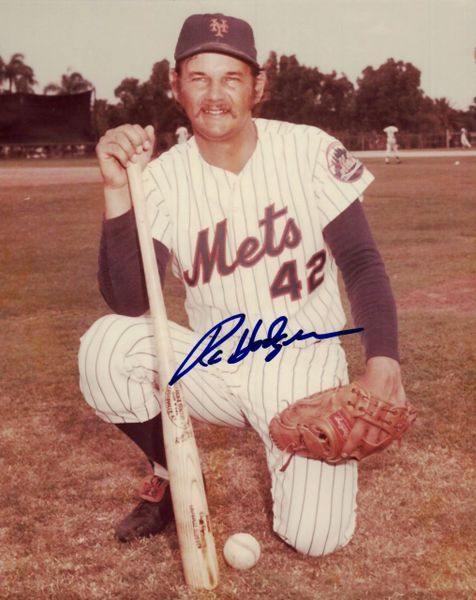 Ron Hodges autograph 8x10, New York Mets