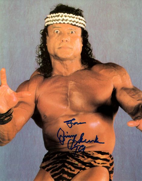 Jimmy Super Fly Snuka autograph 8x10, Wrestling