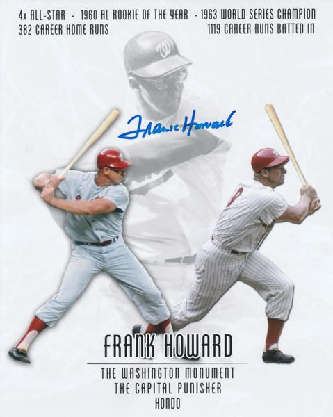 Frank Howard autograph 8x10, Washington Senators