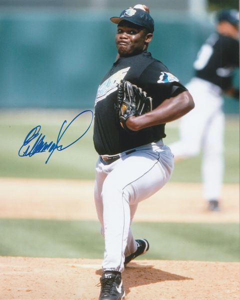 Esteban Yan autograph 8x10, Tampa Bay Devil Rays