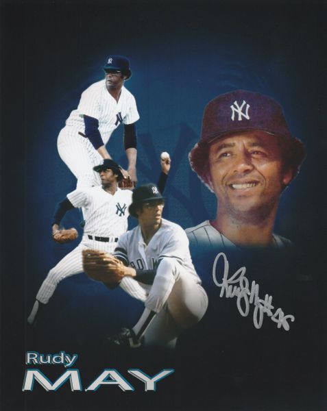 Rudy May autograph 8x10, New York Yankees