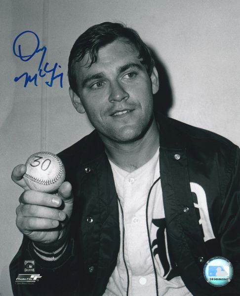 Denny McLain autograph 8x10, Detroit Tigers