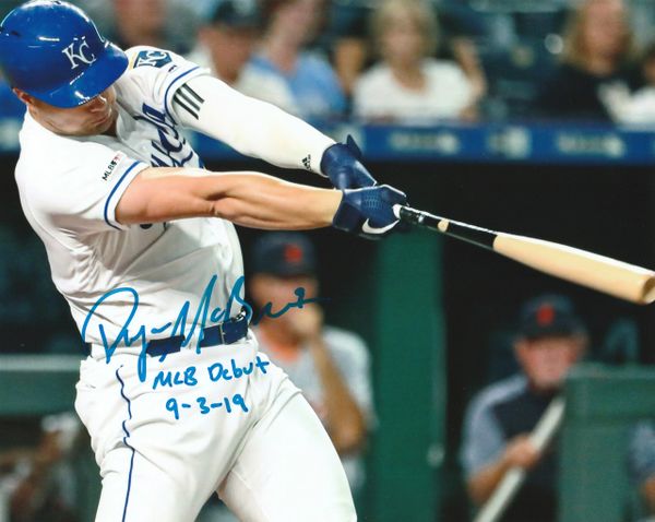 Ryan McBroom autograph 8x10, Kansas City Royals, MLB Debut inscription
