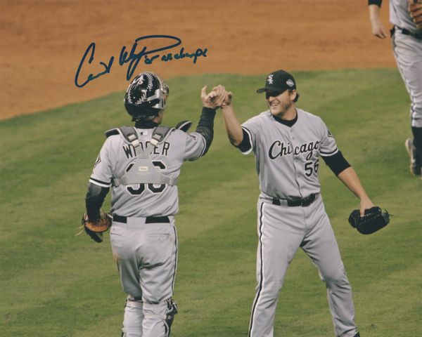Chris Widger autograph 8x10, Chicago White Sox, 05 WS Champs