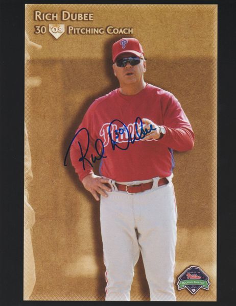 Rich Dubee autograph 8x10, Philadelphia Phillies