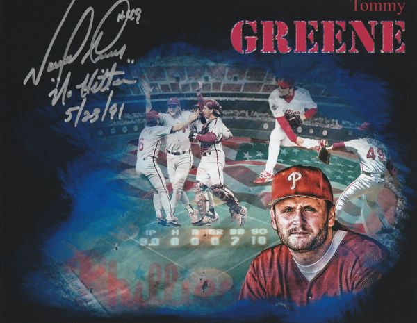 Tommy Greene autograph 8x10, Philadelphia Phillies, No Hitter inscription